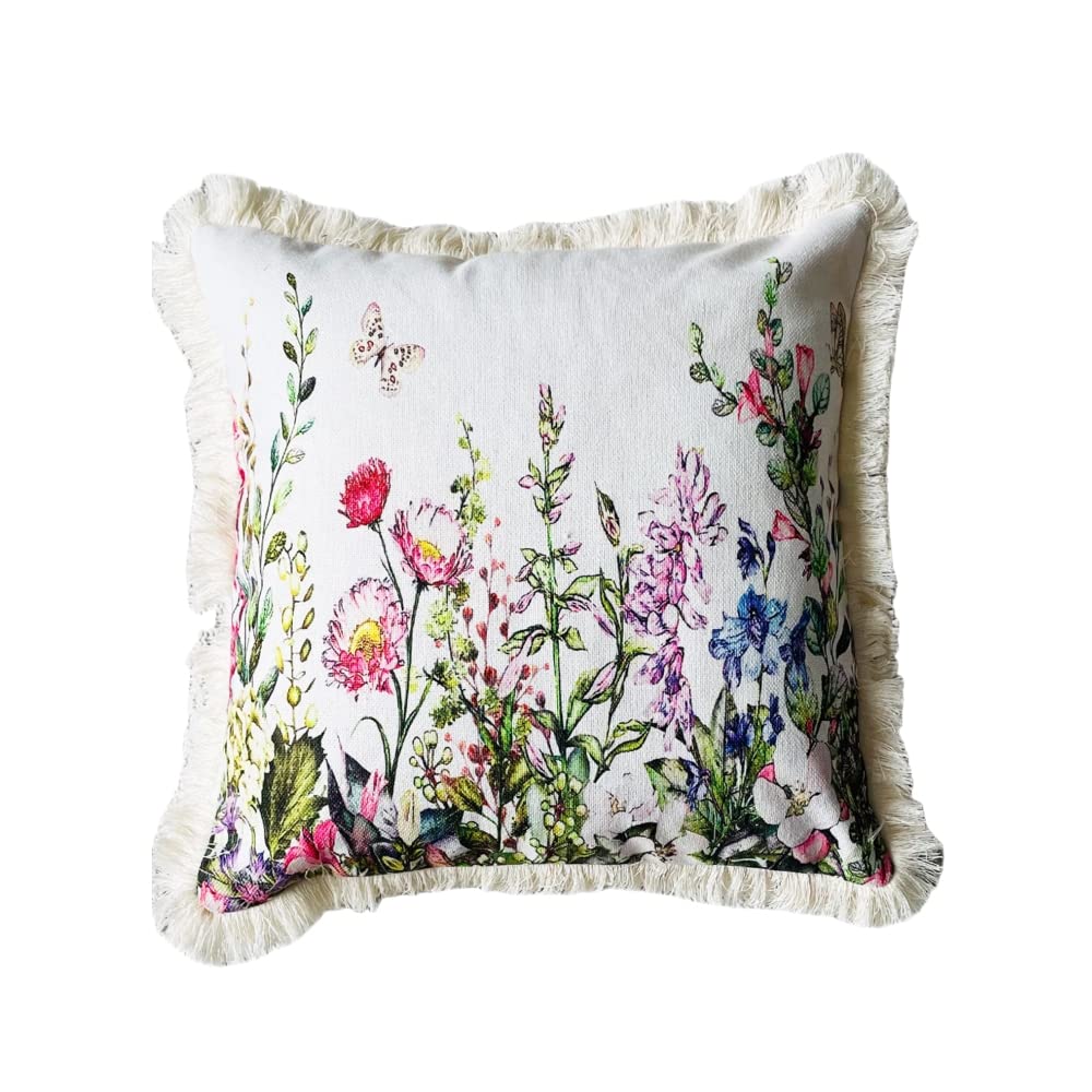 Cushion Cover, Interior, Asian, Ethnic, Fringe, Natural, Balinese, Exotic, Asian, 45x45, Ethnic Style Cushion Cover (10 Others)