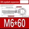 304 Stainless Steel Expansion Bolt with Ring Hook, M6/M8/M10/M12.