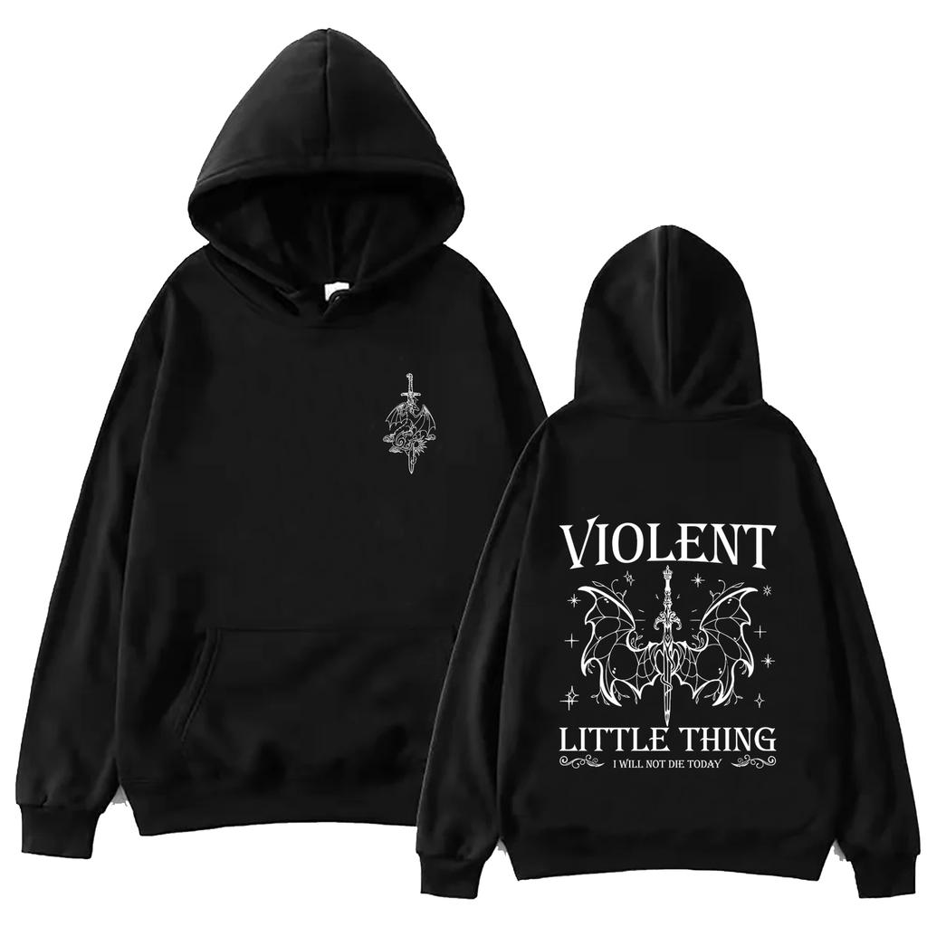 Violent Little Thing Hoodie Tops Fourth Wing Fan Gift Sweatshirt Dragon Rider Long Sleeve Regular