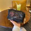 New Korean Style Flocking Mesh Makeup Bag: Portable Cosmetic Organizer & Coin Purse