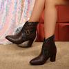 Damskie botki na platformie do chodzenia, buty na obcasie, wygodne, z głębokim noskiem, retro, jesienne, zapatos de mujer