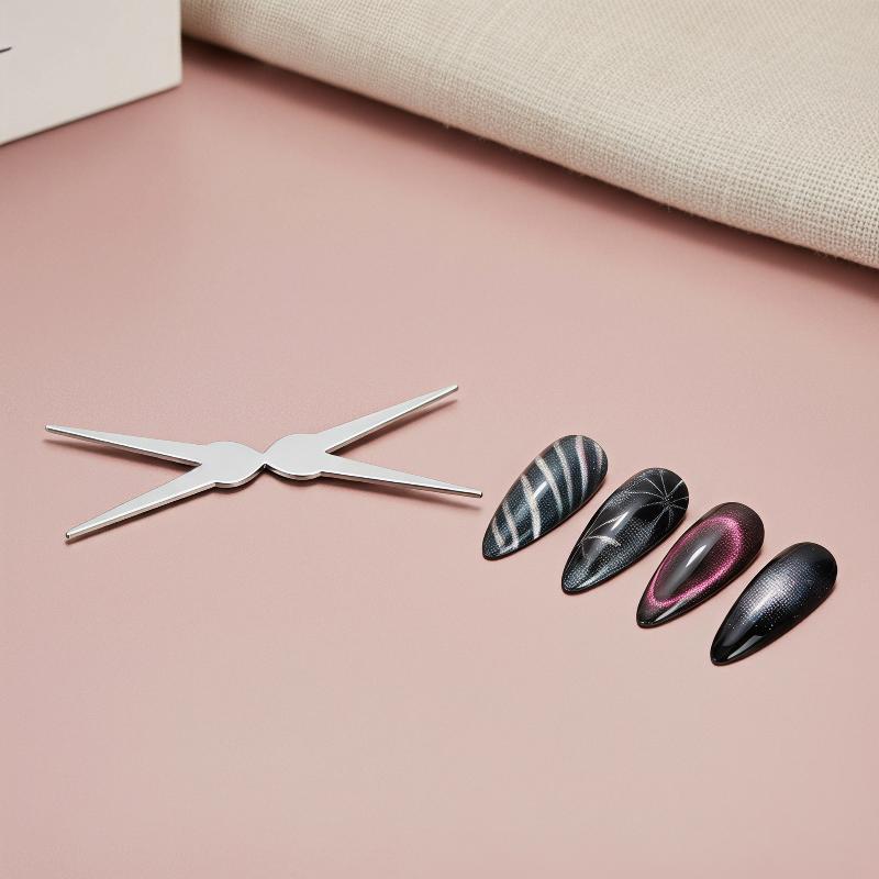 Zestaw magnetyczny do zdobienia paznokci French z podwójną główką, magnesy 3D Strong Cat Eye, lakier żelowy do paznokci, narzędzie magnetyczne do manicure, efekt V-kształtny