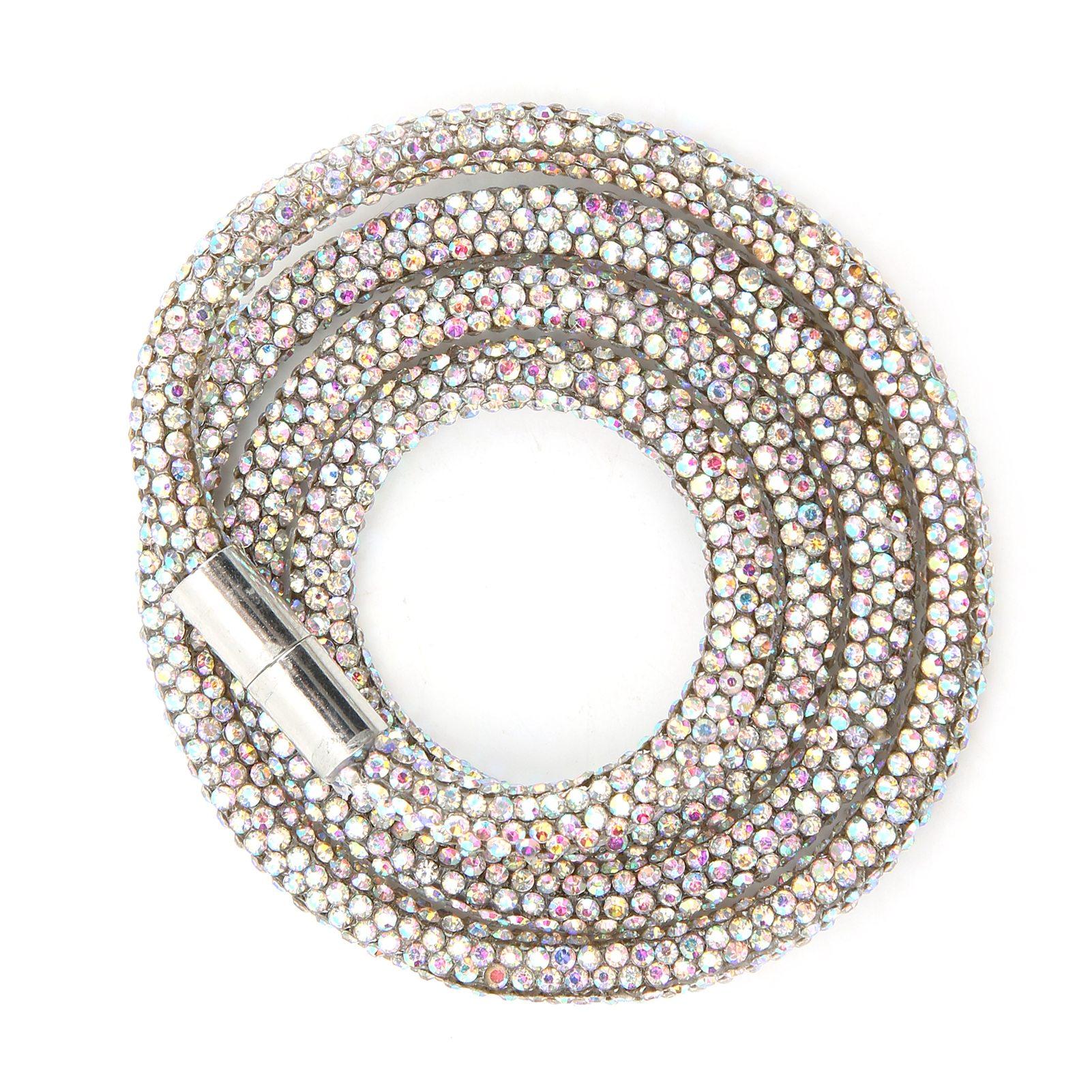 

Ручная веревка со стразами 6 мм шириной, стеклянная трубка с полным сверлом, пояс для одежды, браслет, ювелирные изделия, аксессуары AB разноцветный