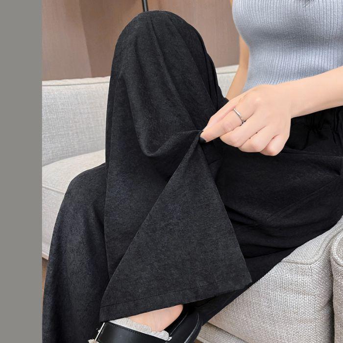 Spring and Autumn New Lazy Wind Draping Leisure Texture Sense of Thin Wide-legged Trousers Milk Fu Yamamoto Trousers Female Thin Section