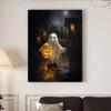 Vintage Halloween Cute Black Cat Candle Ghost Canvas Painting Nordic Dark Horror Academy Posters Bedroom Wall Art Home Decor