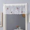 French Lace Kitchen Gauze Curtain: Dustproof, No-Drill Velcro Installation, Half Cabinet Blocker