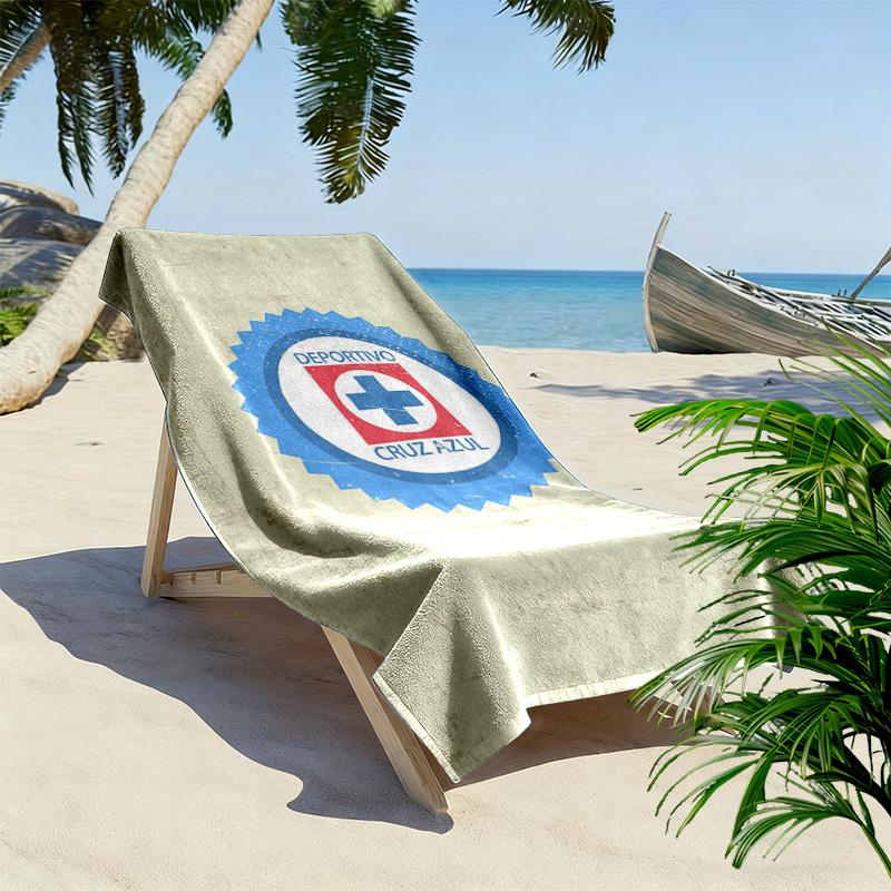 Club de Fútbol Cruz Azul 2D Flat Print Beach Towel, Large Soft Quick Dry Towel for Beach Camping Swimming261018291DSTJ