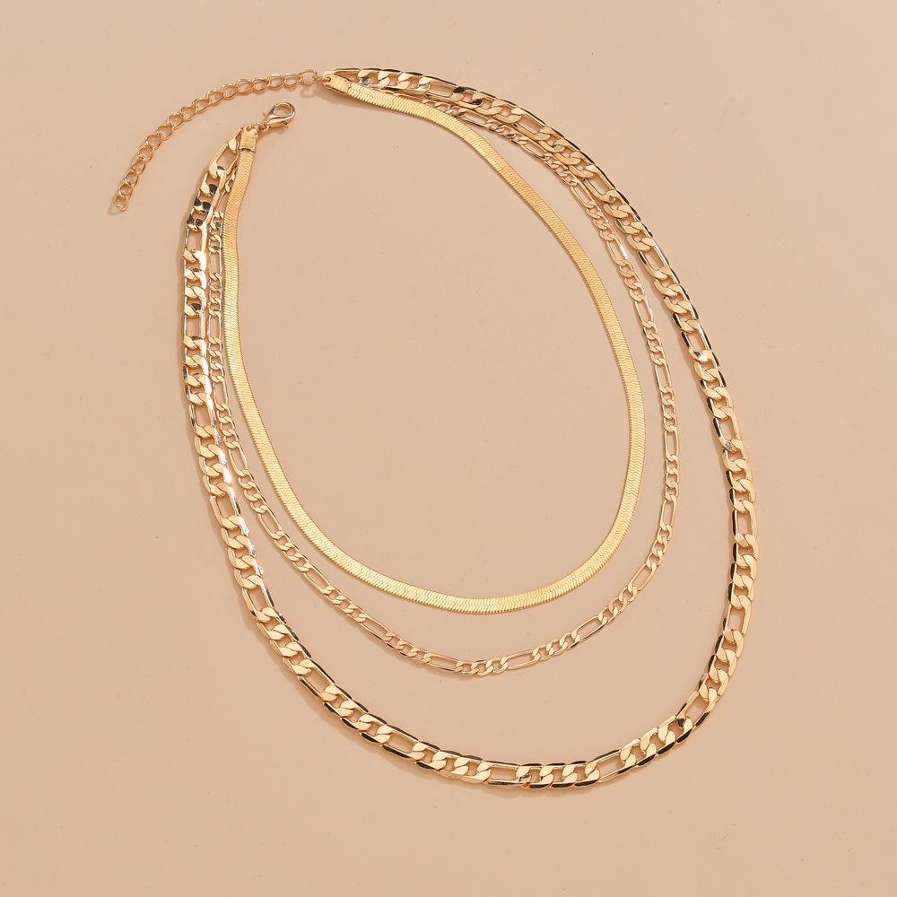 Popular personality retro simple multi-layer women's necklace combination supply