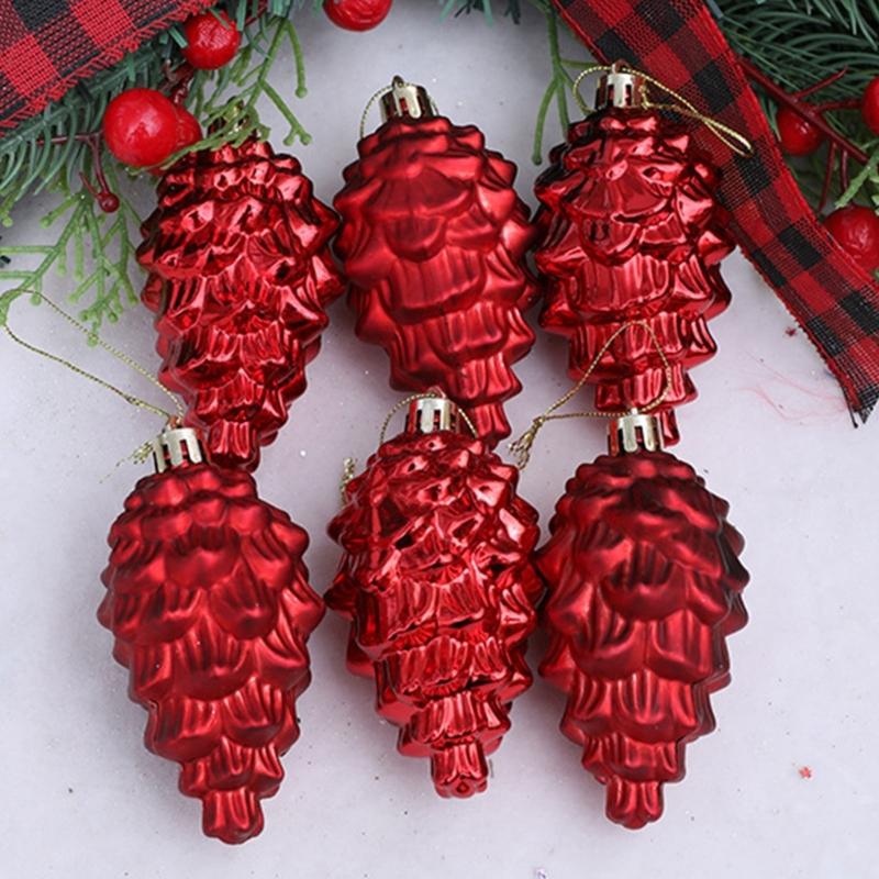 2Pieces Shimmering Pinecone Holiday Decorations Not Traditional Design Christmas Hanging Ornaments