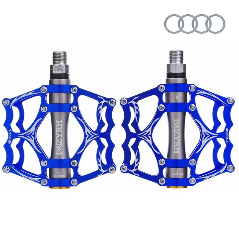 

[HAMMARS] aluminum pedals left and right set Built-in 3 bearings Chromoly pedal shaft road bike MTB mountain bike cross bike Mamachari Light vehicle