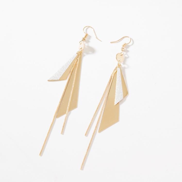 Temperament Geometric Long Earrings, Simple And Cold Wind Triangular Fringed Earrings, Tide Earrings.