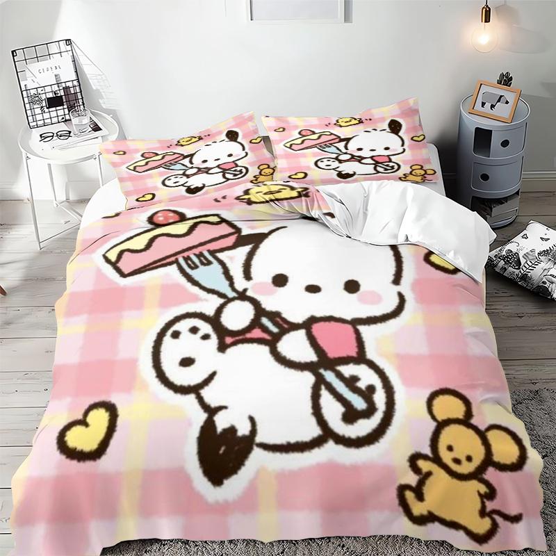 Sanrio Pochacco Bedding Sets Comforter Cover Bed Cover Duvet Cover Pillow Case 2-3 Pieces Sets Kids Bedroom Decoration
