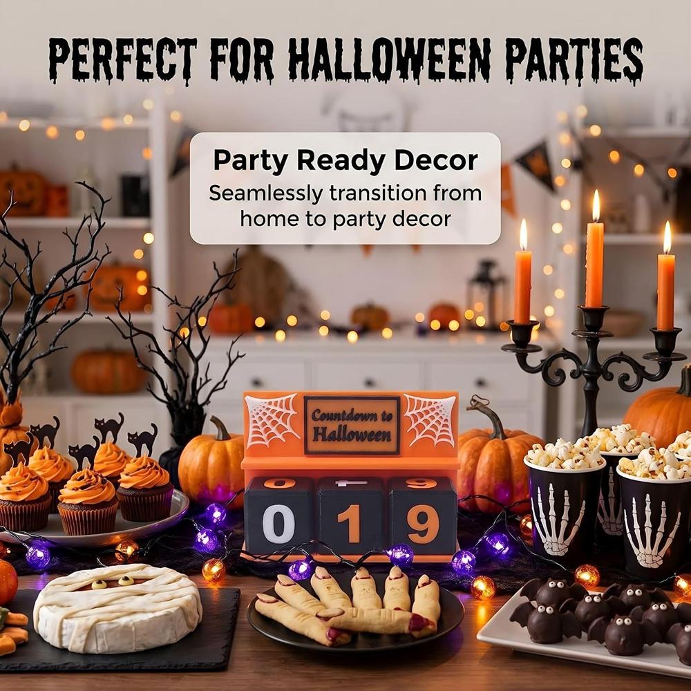 12cm Halloween Countdown Block Realistic Halloween Advent Calendar Ornaments For Dining Table Bedside Cabinet Window Sill
