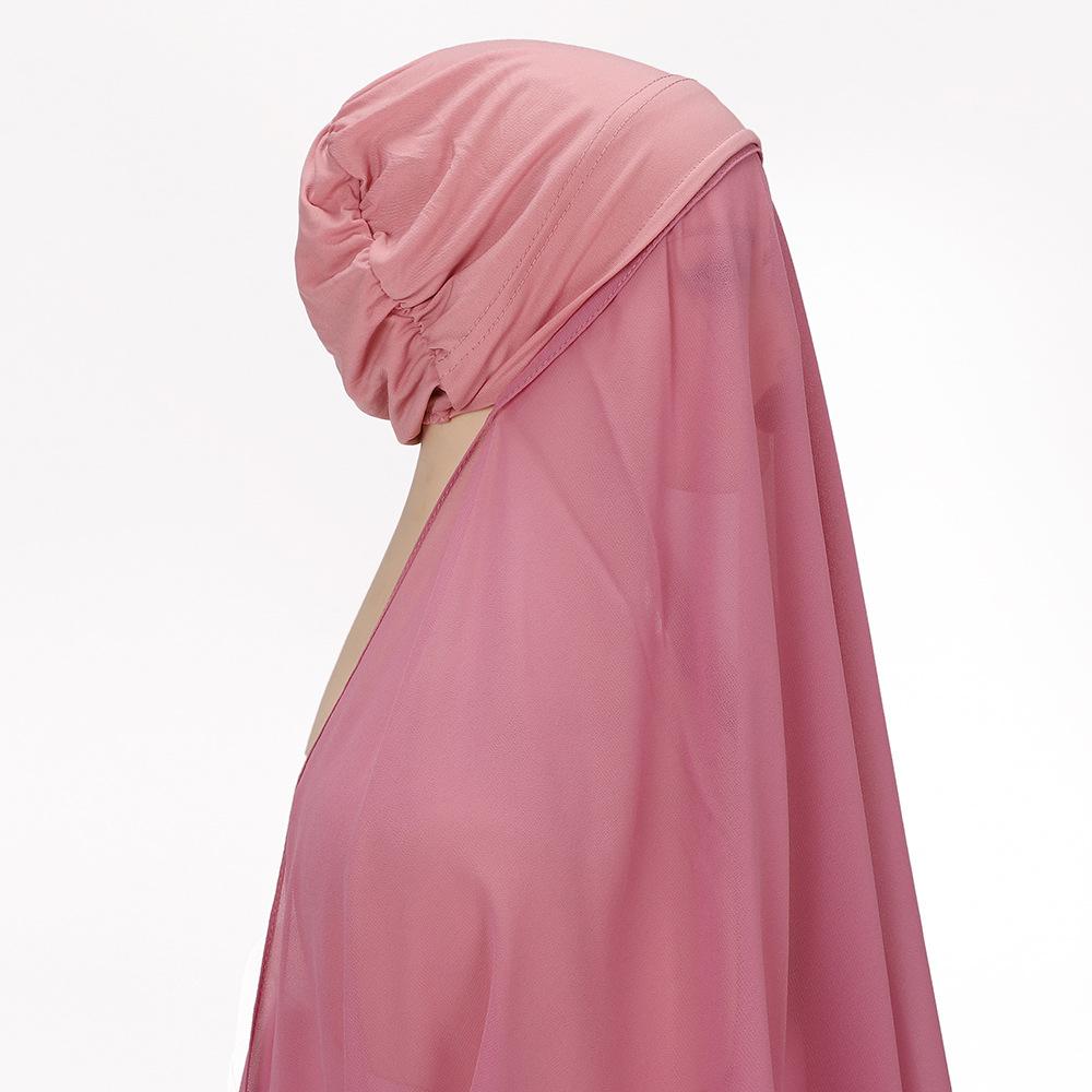 Pearl Chiffon, Convenient Head Wrap, Gauze, Scarf, Lazy Headscarf Set, Quick Pullover Scarf.