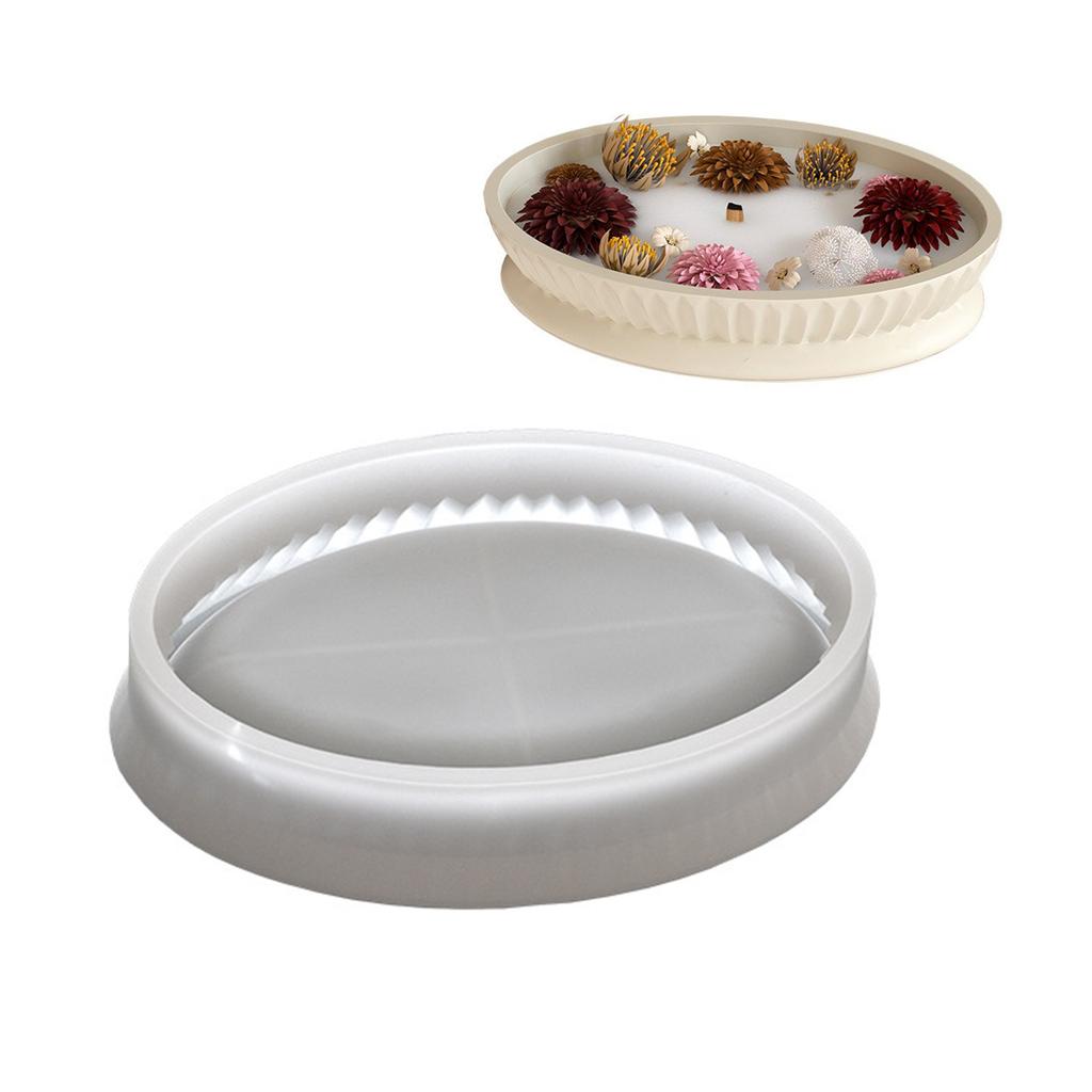 Elliptical Shape Silicone Mold for Resin Plaster and Cement Trays Home Decorative Crafting Tool Silicone Texture