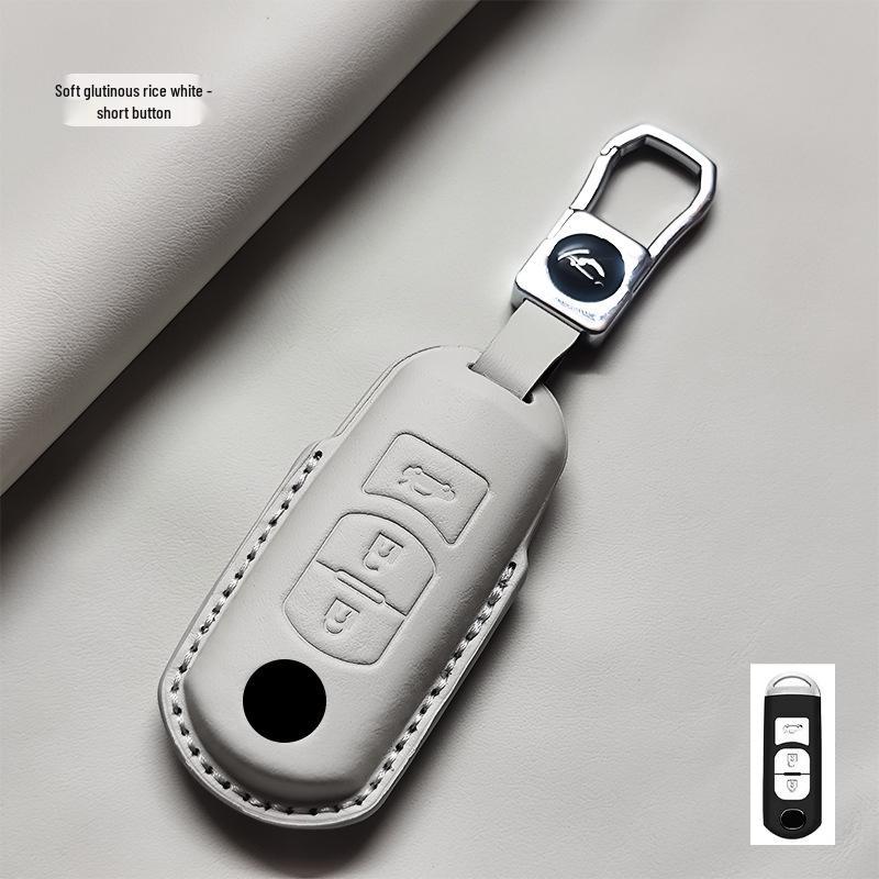 Genuine Leather Key Cover for Mazda CX-4, CX-5, CX-7, Atenza 6, and Angkesaila 3