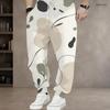 Men S Plus Size Geometric Printed Drawstring Waist Side Pockets Cuffed Ankle Jogger Pants