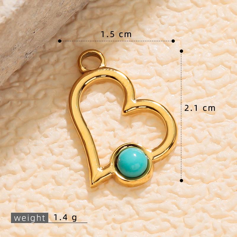 

Stainless Steel Heart-Shaped Necklace with Micro-Inlaid Diamonds