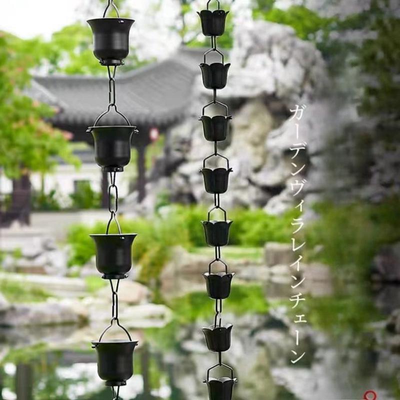 Rain Chain Drainage Chain New Horticulture Chinese Decoration Rain Chain Temple Zen Rain Chain Courtyard Rain Chain Lotus Flower