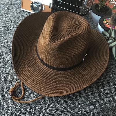 Cowboy Hat Men's Spanish Straw Hat Women's Summer Travel Sun Protection Big Edge Sun Hat Foldable Woven Beach Hat