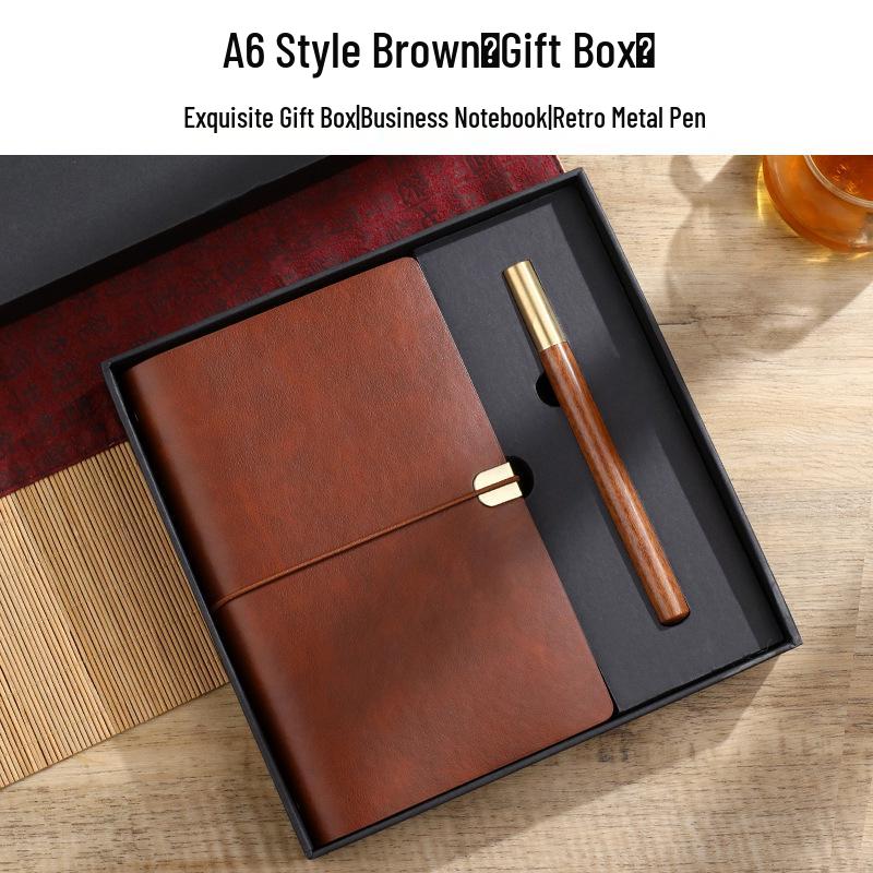 In-stock Retro Custom-Bound Three-Fold A6 Student Notebook with Logo Customization