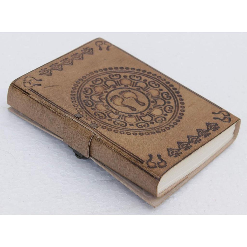 Lær Journal Notebook Reiseskrivedagbok eller vintage skissebok bomullspapir for menn og kvinner (7x5 tommer)