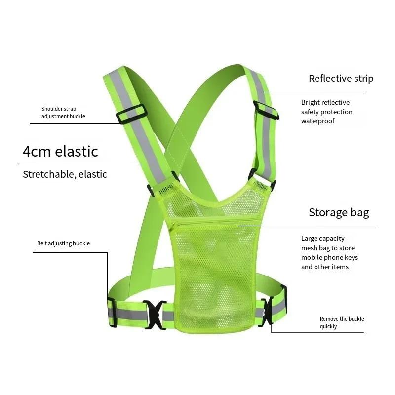 Colete de Segurança Unisex de Alta Visibilidade Leve em 4 Cores Com Bolsa de Armazenamento Para Construção Noturna Ciclismo Casaco de Trânsito Corrida Trabalho