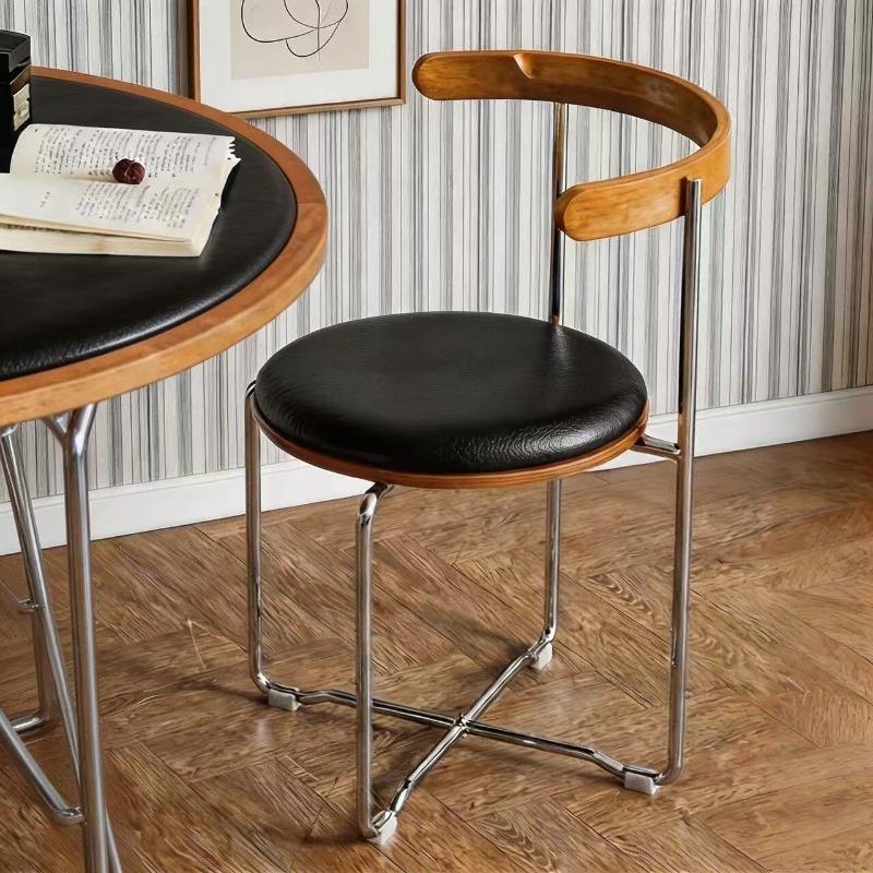 Foldable Dining Chair Minimalist Solid Wood Chairs Portable with Backrest Makeup Chair Nordic Relax Chairs Kitchen Furniture