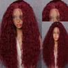 European and American Fashion Burgundy Small Curly Fluffy Wig, African Hot-selling Front Lace Lace Curly Wig