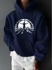Embrace the Mountains Natural Outdoor Healing Series Simple Printed Pattern Casual Sporty Outdoor Men's Long-Sleeve Hoodie Sweatsh
