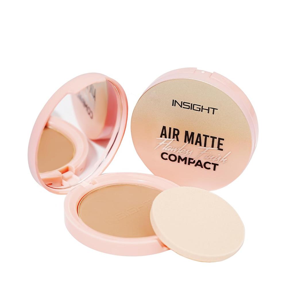 INSIGHT Air Matte Flawless Finish Compact - Soft Sand (11g) | Buildable Coverage | SPF 15 Protection | Blurs & Conceals | Infused with Vitamin E &