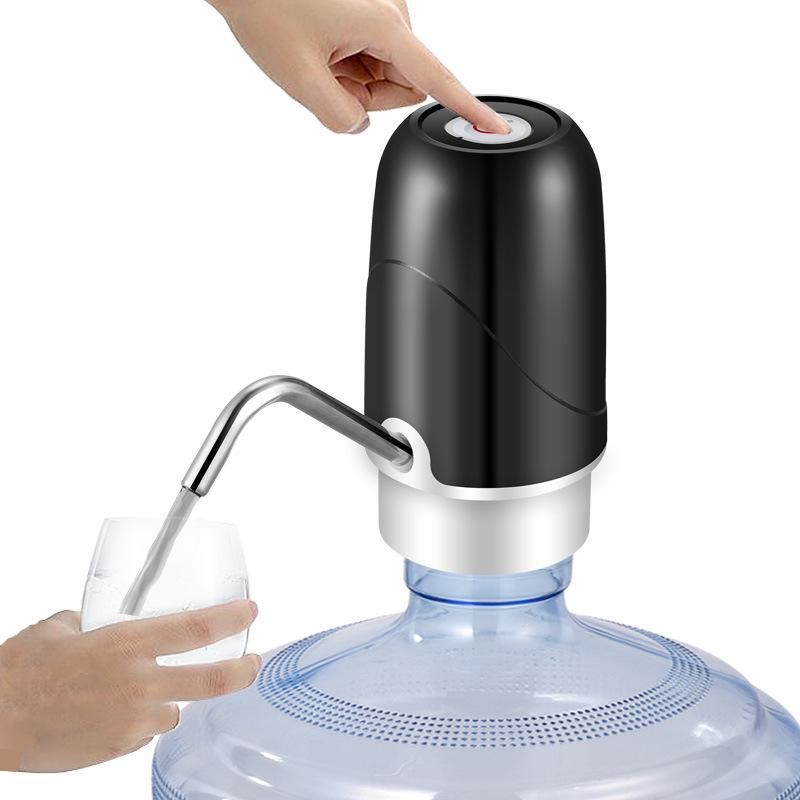 Portable Automatic Water Dispenser HS01, Equipped with a USB Charging Cable, Compatible with Various Water Bottles (Black)