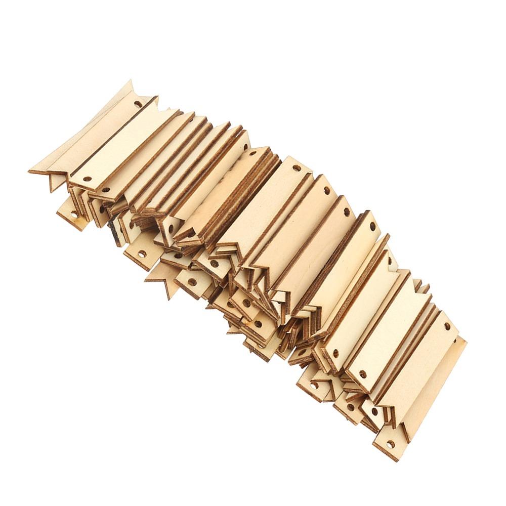 100pcs With Holes Wooden Gift Tags 2.6 x 0.5 Inch Blank Wood Hanging Tags  DIY Crafts