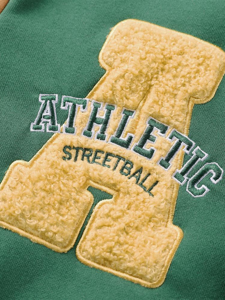 Jachetă Sport Casual Bărbați Bloc de Culoare Brodată Stil Retro European Mărime Europeană 2025