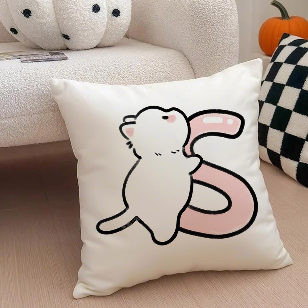 Süßer Custom Art Katze Personalisierter Kissenbezug Überwurf Kissenbezug Verdeckter Knopf Strapazierfähiges Polyester Stuhlkissen