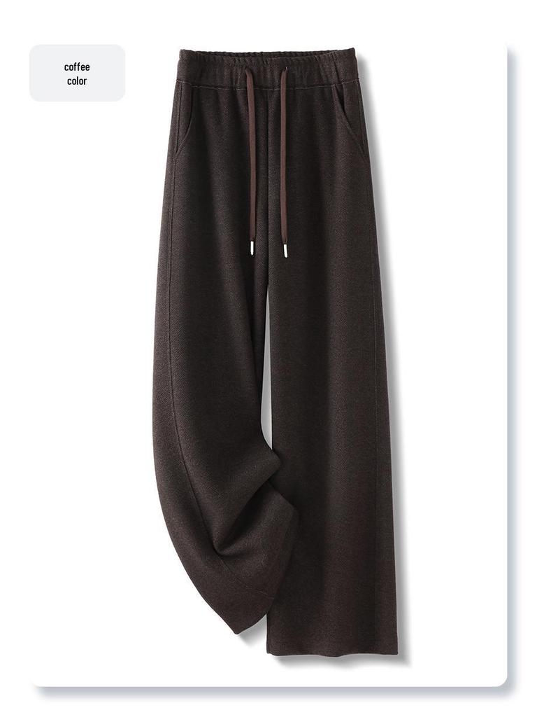 Off-White Women's Wool Wide-Leg Pants - 2024 Autumn/Winter Straight-Leg Casual Style