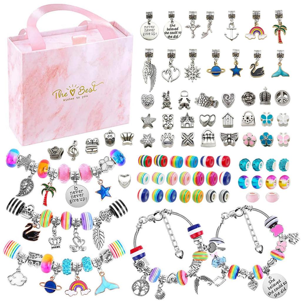 CORPER TOYS Jewelry Toy Accessory DIY Beading Sparkling Pretend Stringing Christmas Gift Girls' Kit, Charms, Bracelets, Set, Gift, Play, Stylish, Toy,