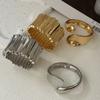 Summer Punk Metal Wide Bangles Bracelets Hip Hop Vintage Exaggerated Gold Silver Color Geometric Bangles For Women Men