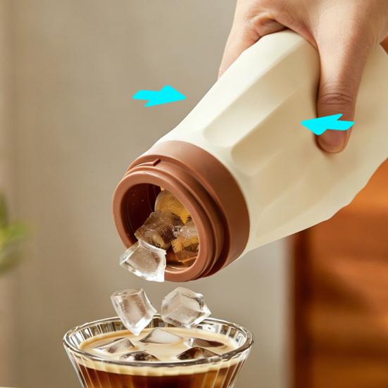 2 in 1 Ice Cube Bottle Portable Silicone Ice Cube Cup with Ice Cube Mold Easy Press to Release Ice Maker for Outdoor Travel Home Office