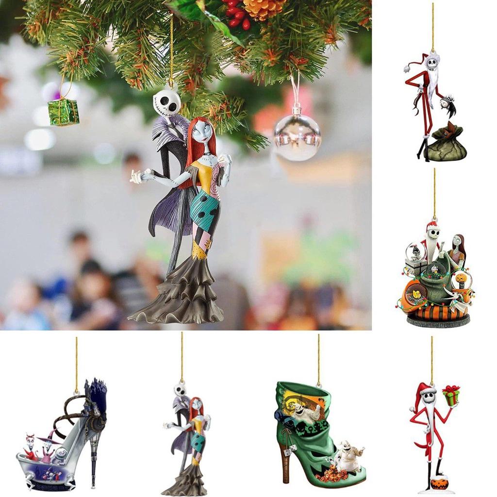 Nightmare Before Christmas Jack Sally Weihnachtsbaum Anhänger Robuste Acryl Dekoration für Auto/Baum/Tasche