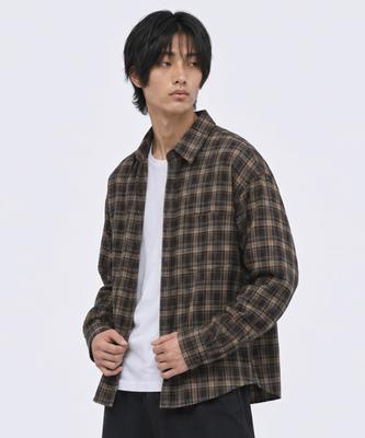 ATEZ Essential Check Crop Shirt [Brown]