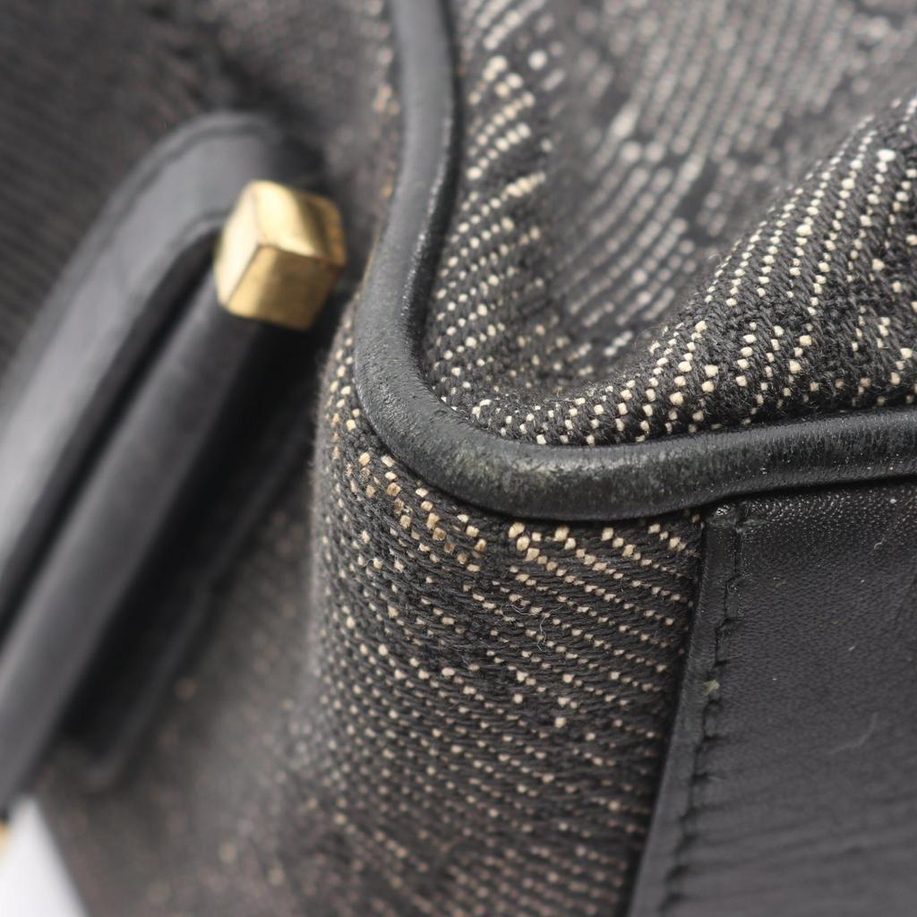Used GUCCI GG Pattern Shoulder Bag 92732 Canvas Leather Black Used Women