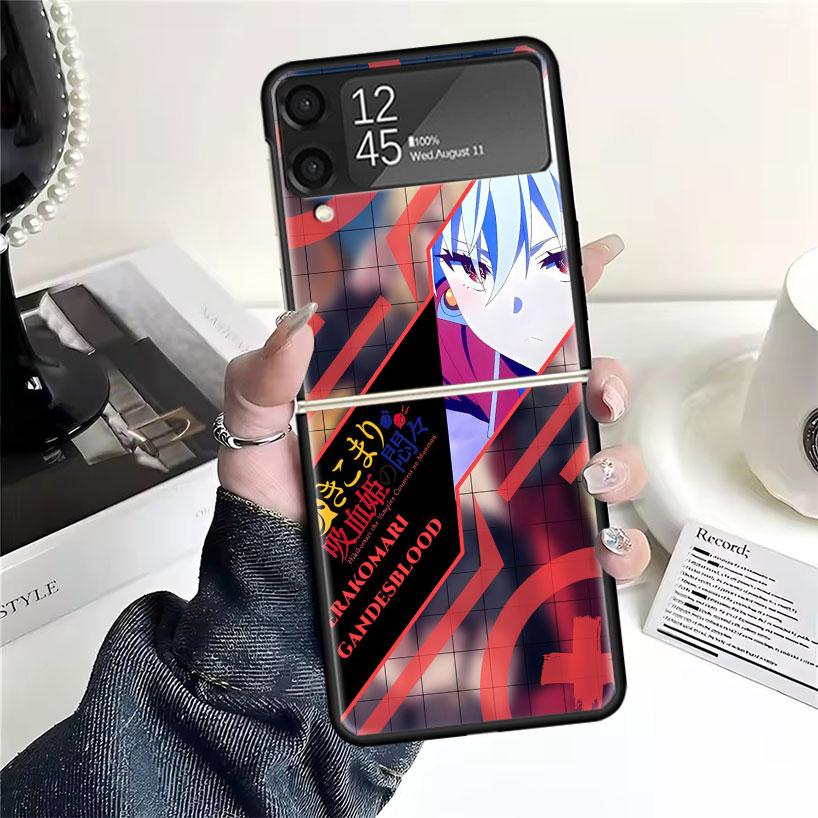 Cute Anime Waifu Art Design Phone Case For Samsung Galaxy Z FLip7 Flip6 Flip3 Flip4 Flip5 ZFlip 7 Flip 6 5 4 3 5G Fundas Cover C