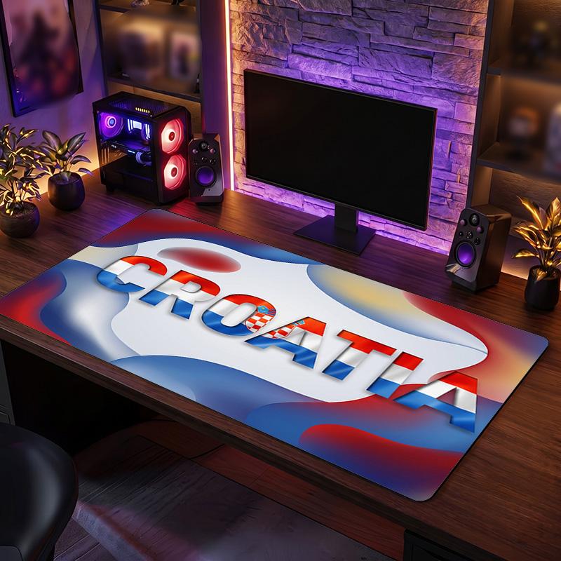 Croatia Football Crest Mouse Pad, Extended Non Slip Rubber Desk Mat for Gaming Office Laptop Fan Gift