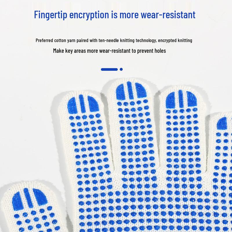 Work-Grade Non-Slip Cotton Gloves: Wear-Resistant & Thickened for Construction, Handling & Rock Climbing