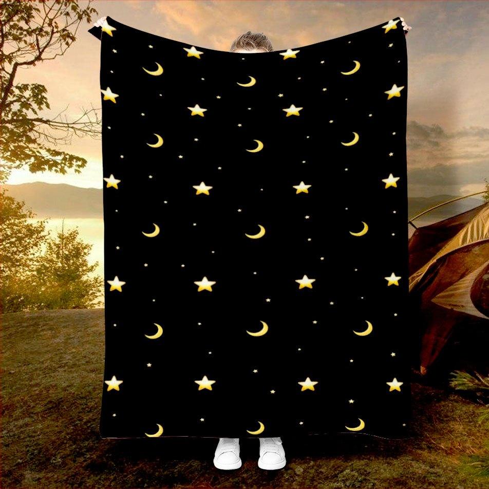 Manta de franela con estampado de estrellas y luna: cama, sofá, oficina, viajes, regalo, decoración, silla, comodidad y calidez 75cmx90cm