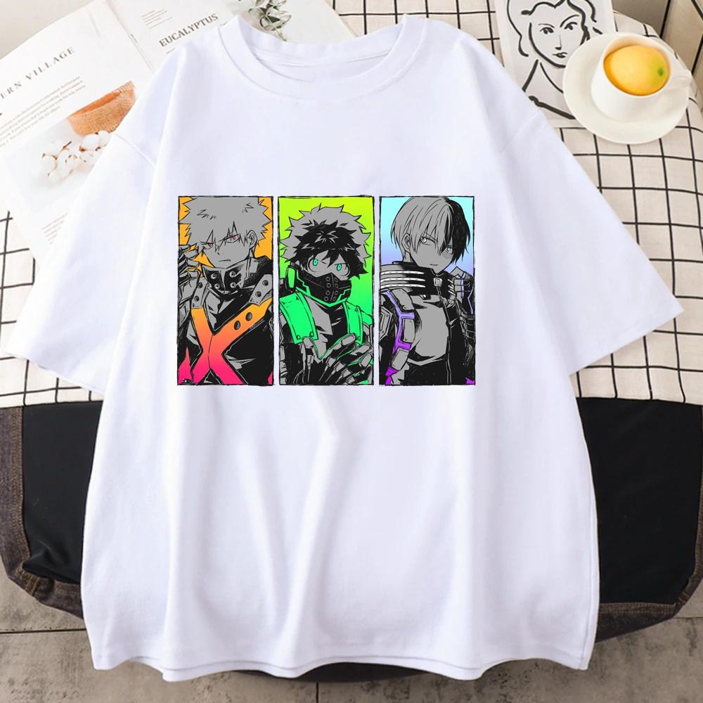 Neues Deku Bakugou Katsuki Todoroki Shoto Grafikdruck Cooles T-Shirt Rundhals Locker Kurzarm Tops
