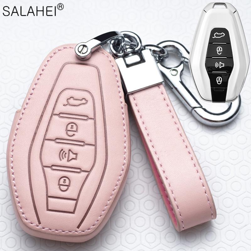 Leather Car Key Case Cover Holder Shell Fob For Chery Jetour X70 X90 X95 Plus   Protector Keyless Keychain Accessories