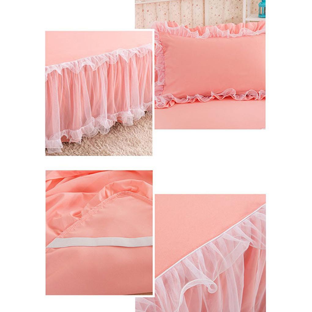 Easy To Clean Non-Slip Mattress Cover Wide Bed Skirt Elegant Princesses Bed Skirt Ruffled Bed Skirt