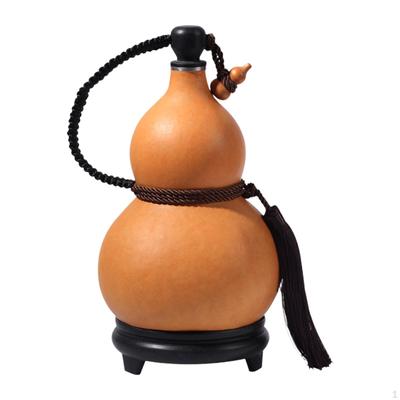 Tarro de Calabaza Artesanal Atrezzo de Fotografía Botella de Agua con Tapa Adorno Seco para Patio Exterior